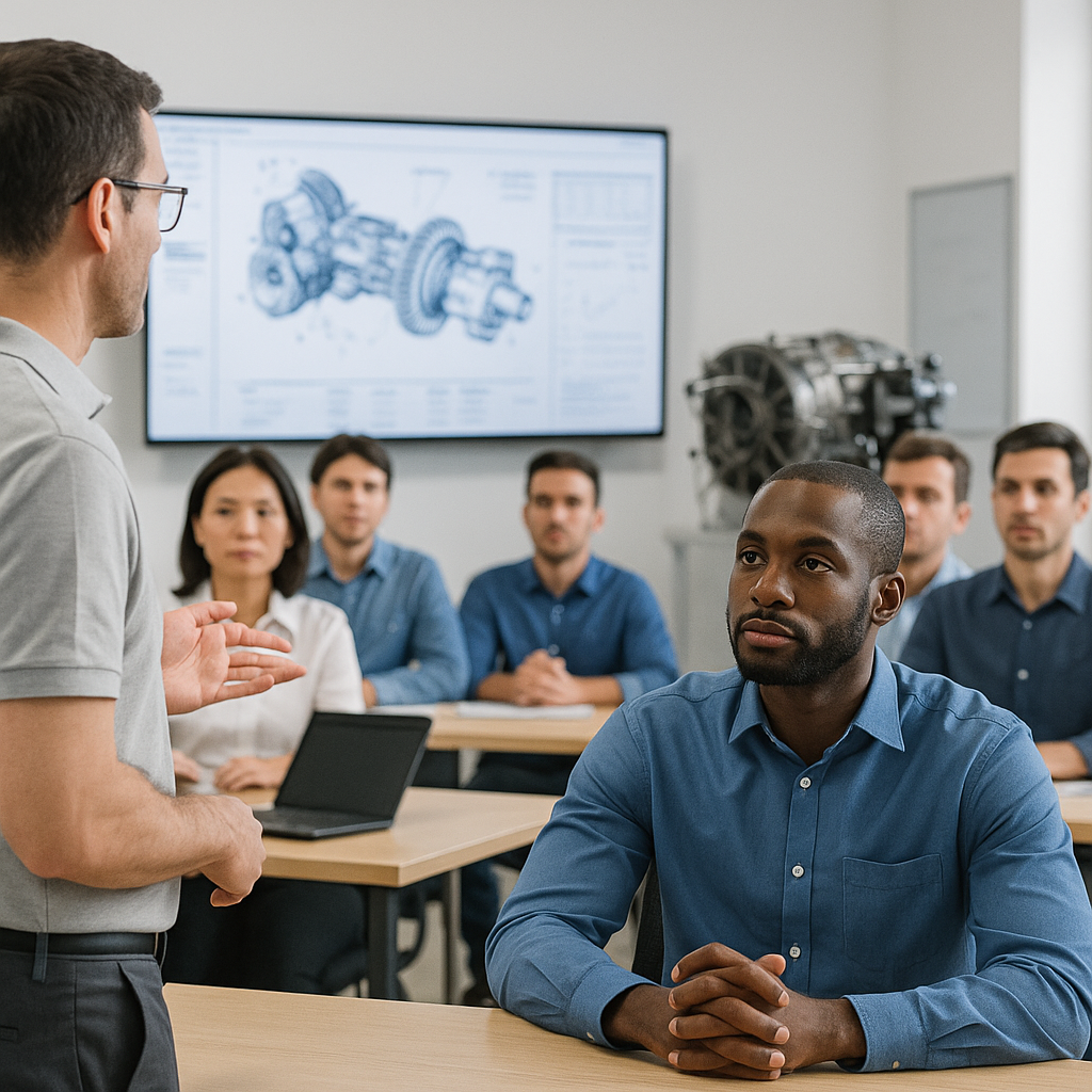 Technical training session with engineers